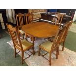 Set of six early 20th century oak dining chairs, with carved and slatted decoration to backs,