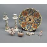 Mixed Lot: small Copenhagen model bird, together with a small Lladro figure of a cherub, ballerina