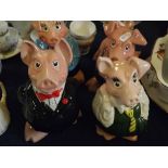 Set of five Wade Nat West Piggy Banks