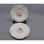 Two 19th century Crown Derby floral decorated and gilt highlighted plates, 8 1/2" diameter