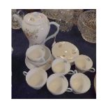 Shelley Wild Flowers pattern number 13668 coffee set comprising coffee pot, sugar basin and cups and