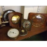 Mixed lot: brass framed aneroid barometer marked Janet Taylor & Co, 104 Minories, London together