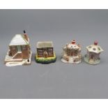 Mixed Lot: 19th century Staffordshire pastille burner cottage, together with a Coalport model
