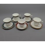 Five various Royal Doulton and Spode cups and saucers, varying designs to include Tennyson,