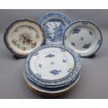 Mixed Lot: various antique blue and white wares to include John Turner plus various Willow pattern