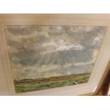 LEONARD WALKER, group of five framed watercolour studies, Fenland and River scenes, largest 21" wide