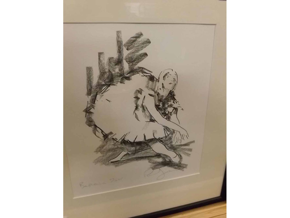 INDISTINCTLY SIGNED, framed limited edition Ballerina, 27/495, 14 1/2" wide including frame