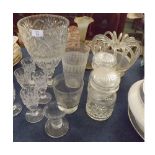 Mixed Lot: various 19th and early 20th century glass wares, to include set of six small hobnail