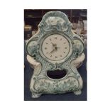 Large 20th century Delft mantel clock, with quartz movement