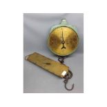 Two vintage Salter brass hanging scales