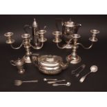 Mixed lot: various electro-plated hollowware including coffee pot, hot water pot, tea pot, mustard