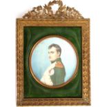 CONTINENTAL SCHOOL (20TH CENTURY) Napoleon portrait miniature 3 ins diameter