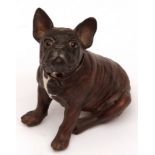 Royal Worcester (unmarked) prototype porcelain model of a French Bulldog (Winston), possibly one