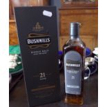 Bushmills Single Malt 21 year old rare (matured in three wood) Irish Whiskey in presentation box