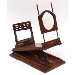 Late 19th century walnut cased stereoscopic viewer, of hinged and folding form with sliding