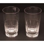 Pair of late Victorian pint ale glasses with faceted and serrated lower bodies and “Glory Days” star