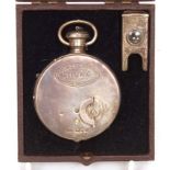 Edward VII silver cased camera "Ticka" Houghtons Ltd, London, the drum-shaped case surmounted by bow