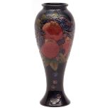 Modern Moorcroft large baluster vase, decorated with the "Finches" pattern, 11" high