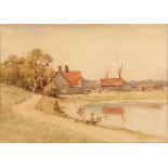 ARTHUR BRISCOE, RE, RI (1873-1943, BRITISH) "View of Malden in Essex" watercolour, signed lower