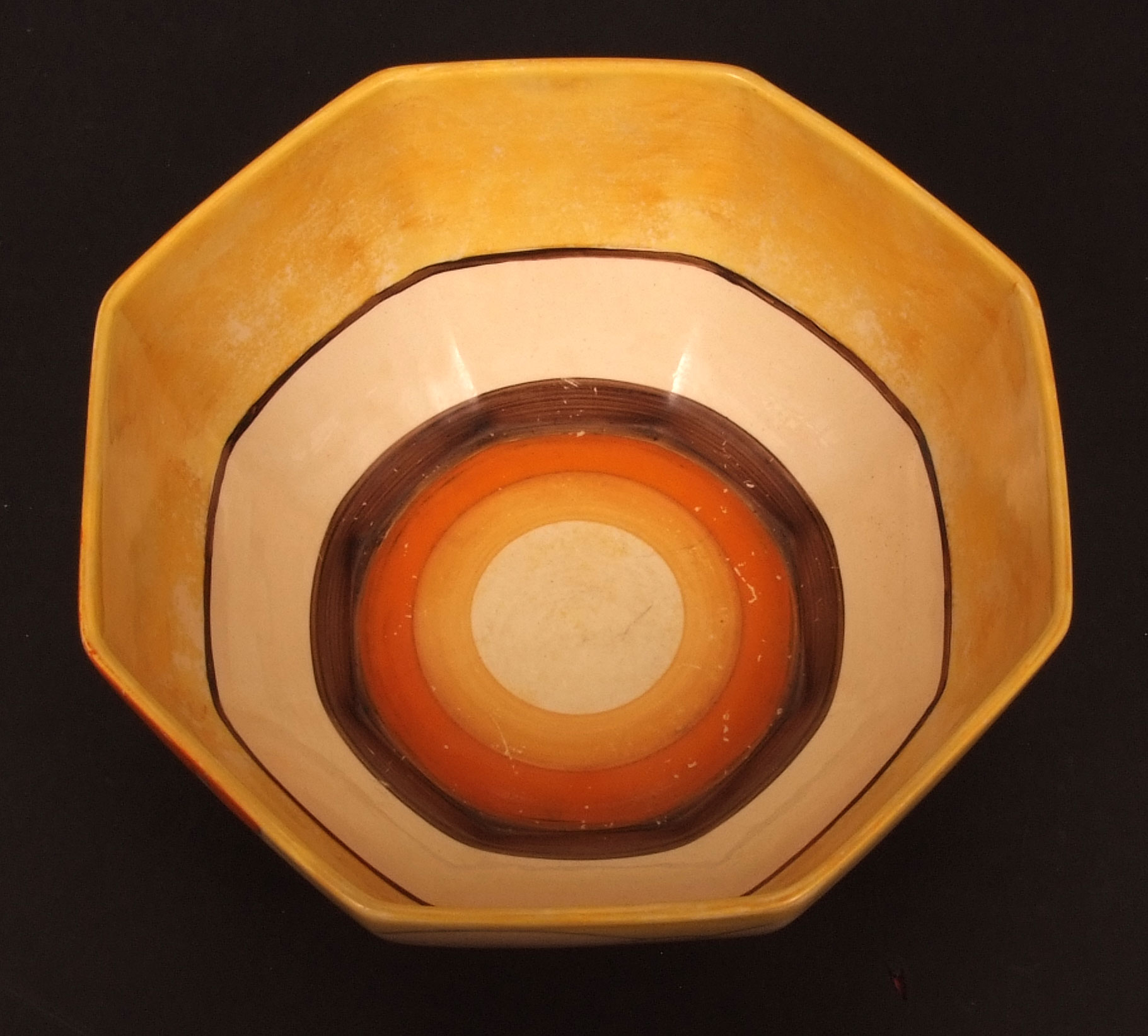 Clarice Cliff octagonal bowl, decorated with the "Balloon Trees" pattern, 7" wide - Image 2 of 6