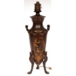 Ornate bronze large table lamp decorated throughout with the figure of Pan, neo-classical designs