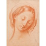 ITALIAN SCHOOL (17TH/18TH CENTURY) Madonna Old Master School conte drawing, double sided 13 1/2 x
