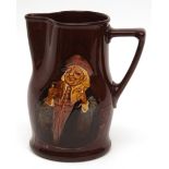 Royal Doulton Kings Ware large jug with pinched spout, inscribed "Vessels Large, May Venture More,