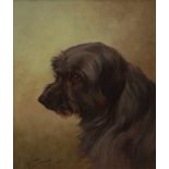 WILLIAM HENRY HAMILTON TROOD (1860-1899, BRITISH) A terrier oil on board, signed lower left 7 x 6