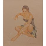 *LOUISA DOMINGUEZ (20TH CENTURY, BRITISH) A Lady pastel, signed lower right 14 1/2 x 12 ins