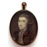 SIMON BEAUVAIS (1759-1778, BRITISH) John Bradby Blake (1745-1773) portrait miniature, initialled and