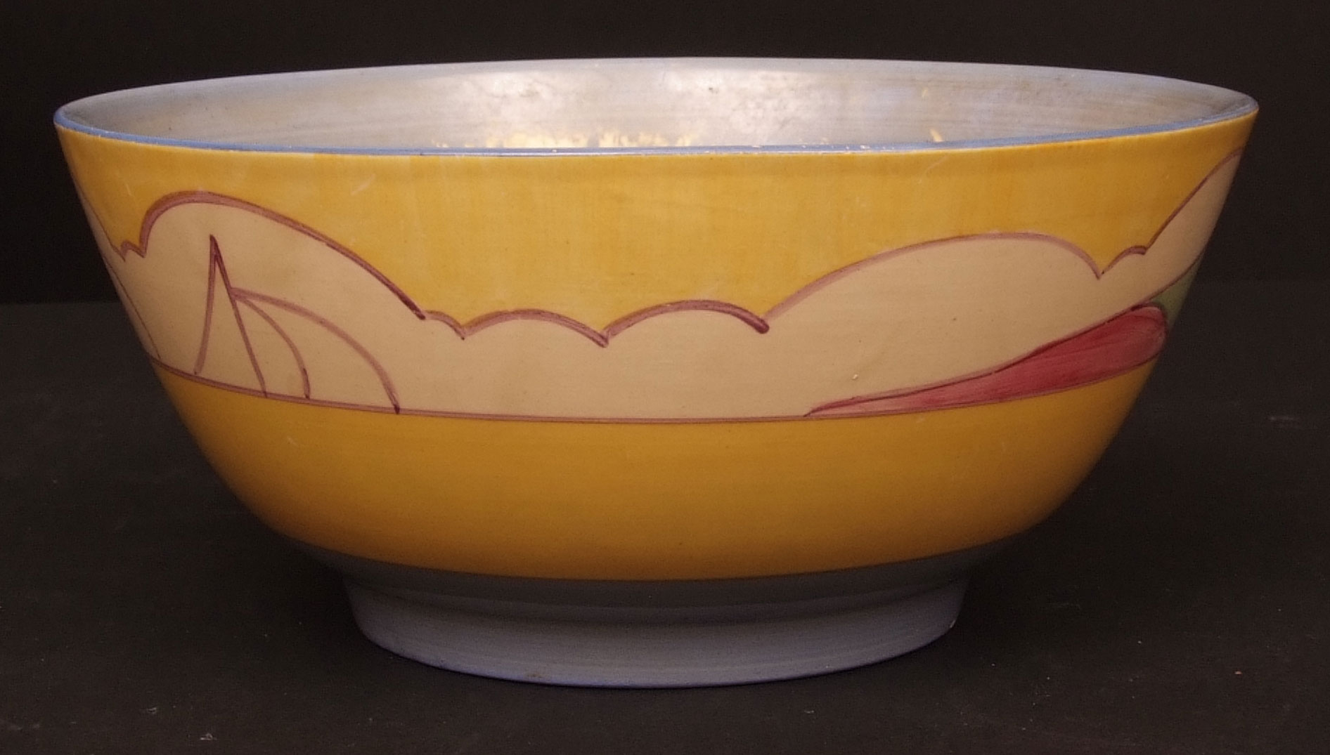 Clarice Cliff circular bowl "Gibraltar" pattern, (shoulder only), 8" diameter - Image 6 of 7