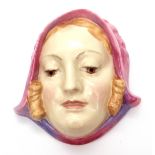 Royal Doulton wall mask, "Sweet Ann", HN1590, 8" high