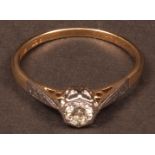 Precious metal and diamond single stone ring, the brilliant cut diamond (0.30ct app), bezel set,