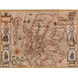 JOHN SPEED: THE KINGDOME OF SCOTLAND, engraved hand coloured map, 1619 [1627?], John Sudbury and