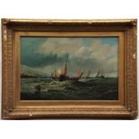 ENGLISH SCHOOL (19TH/20TH CENTURY, BRITISH) Seascape oil on canvas, indistinctly signed lower left