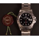 Early 21st century stainless steel automatic centre seconds calendar wristwatch, Rolex, "Explorer