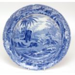 Spode Sporting Series circular plate, centre decorated with scene of elephant with hunters,