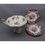 Mixed Lot: Masons Patent Ironstone double-handled comport, 11" diameter, together with three similar