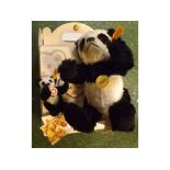 Modern Steiff panda and further miniature panda (2)