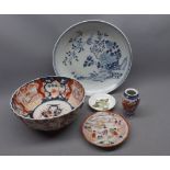 Mixed Lot: comprising late 19th or early 20th century Japanese Imari circular bowl, a further