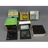 Collection of glass magic lantern slides to include Walt Disney, Three Little Pigs, Mickey Mouse and