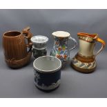 Mixed Lot: comprising a Sylvac vase with squirrel shaped handle, a Morris & Co jug, a Barker Bros