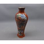 19th century Chinese vase, of tapering form and decorated with panels of various figures and scenes,