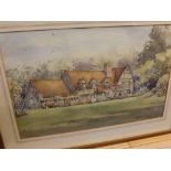 Margaret Lake, signed watercolour study, Wessex House Farm, dated 1972, 16 x 10 ins