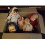 Collection of seven vintage dolls to include Armand Marseille example and others