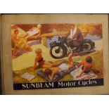 Reproduction Sunbeam Motorcycles framed advertising print