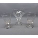 Mixed Lot: 19th century glass wares comprising pair of clear glass Rummers together with a further