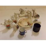 Collection of various assorted crested china wares and other items