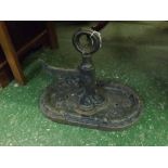 Victorian cast iron boot scraper, with oval shaped base