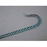 Long pale blue glass walking cane of twisted form, approx 66" long